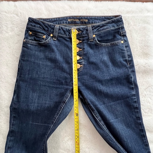 Michael Kors Selma Flare Button Front High Rise Jeans Blue Size 4 - Picture 15 of 15